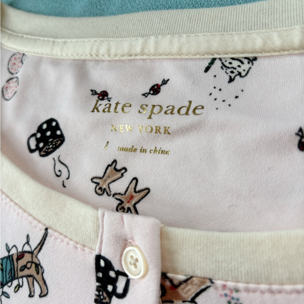 NWT 3 piece Kate Spade pink PJ set size large ready to gift